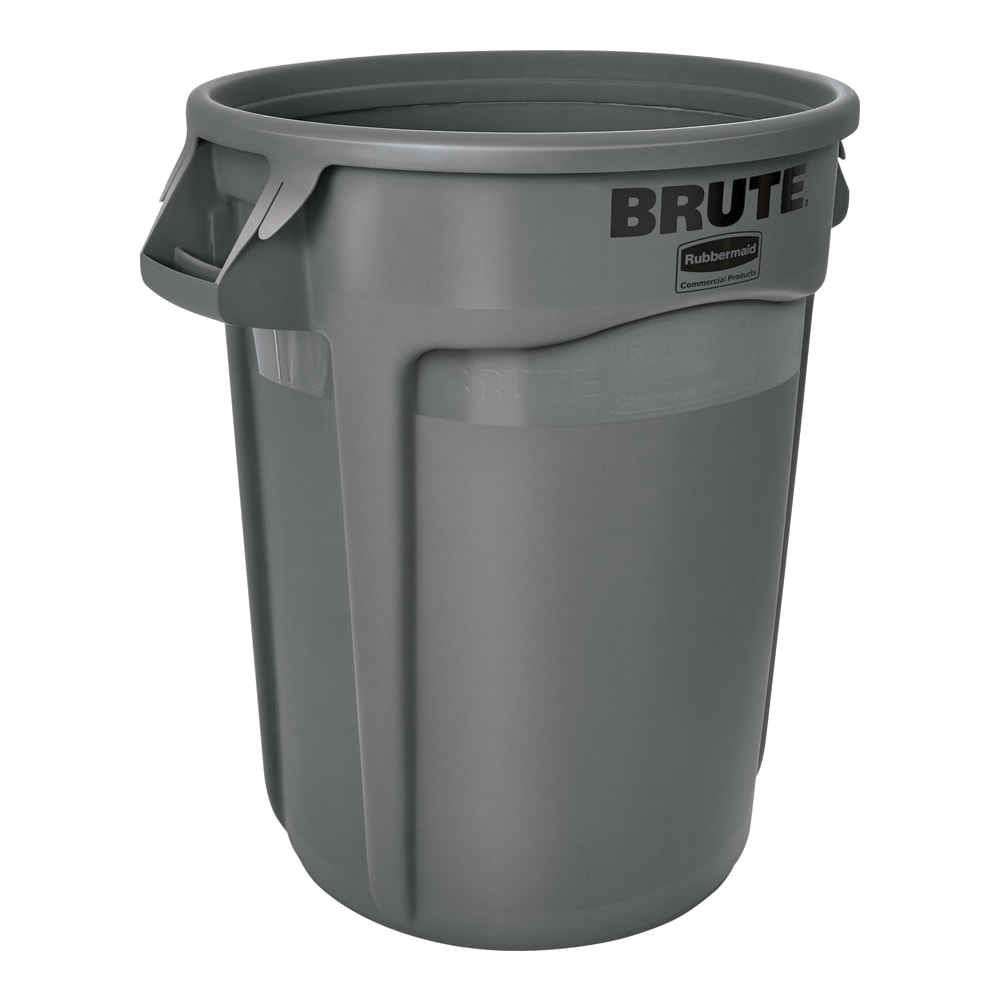 Rubbermaid FG265500GRAY 55 gallon Brute Trash Can - Plastic, Round