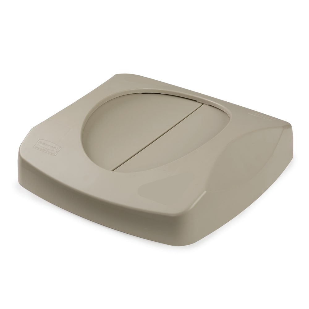 Rubbermaid FG268988BEIG Square Swing Top Trash Can Lid - Plastic, Beige