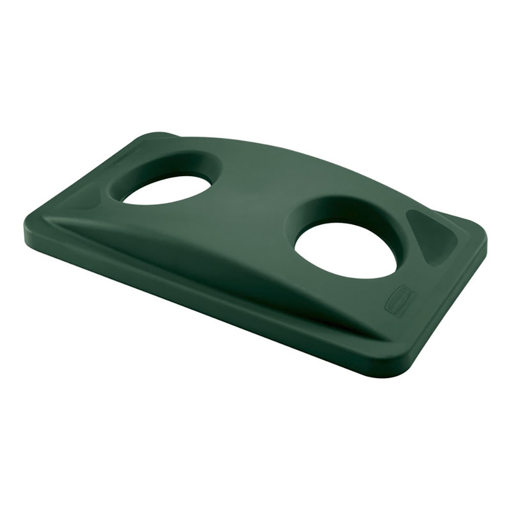 Rubbermaid FG269288GRN Rectangle Recycling Trash Can Lid - Plastic, Green