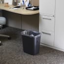 Rubbermaid FG295500BLA 13 5/8 qt Rectangle Waste Basket - Plastic, Black thumbnail 7