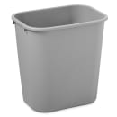 Rubbermaid FG295600GRAY 28 1/8 qt Rectangle Waste Basket - Plastic, Gray thumbnail 3