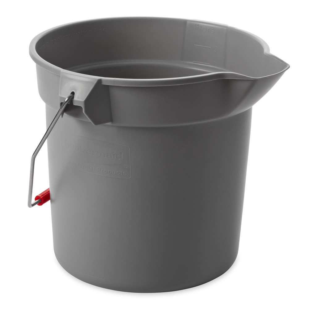 Rubbermaid FG296300GRAY 10 qt Round BRUTE Bucket - Gray