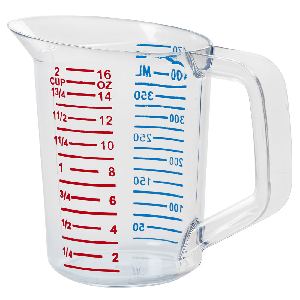 Rubbermaid FG321500CLR 1 pt Bouncer Measuring Cup - Clear Poly