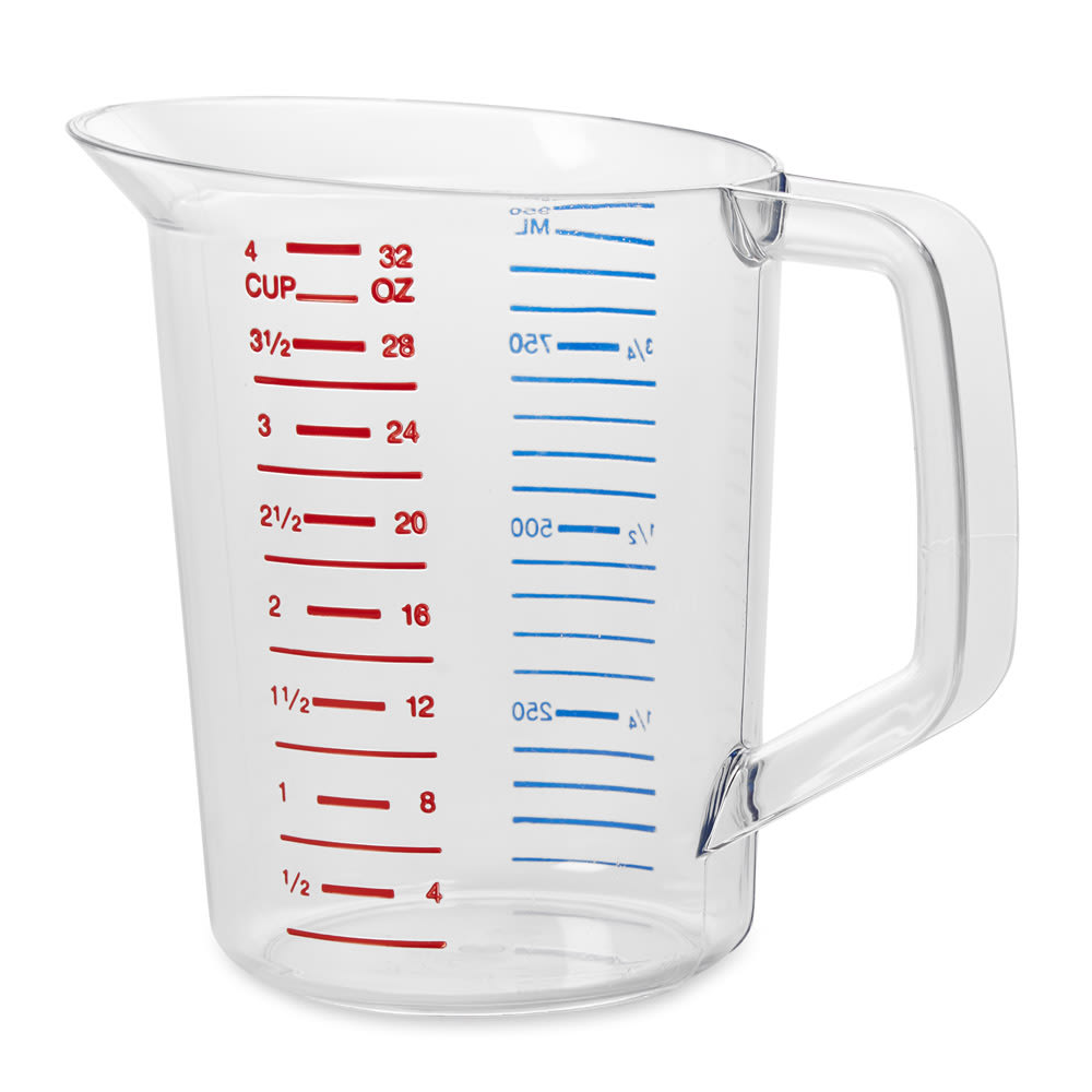 Rubbermaid FG321600CLR 1 qt Bouncer Measuring Cup - Clear Poly