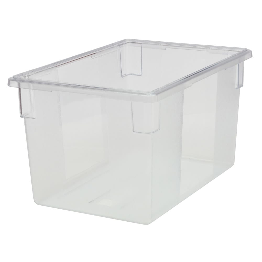 Rubbermaid FG330100CLR 21 1/2 gal Food/Tote Box - Clear Poly