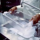 Rubbermaid FG330900CLR 3 1/2 gal Food/Tote Box - 18x12x6" Clear Poly thumbnail 5