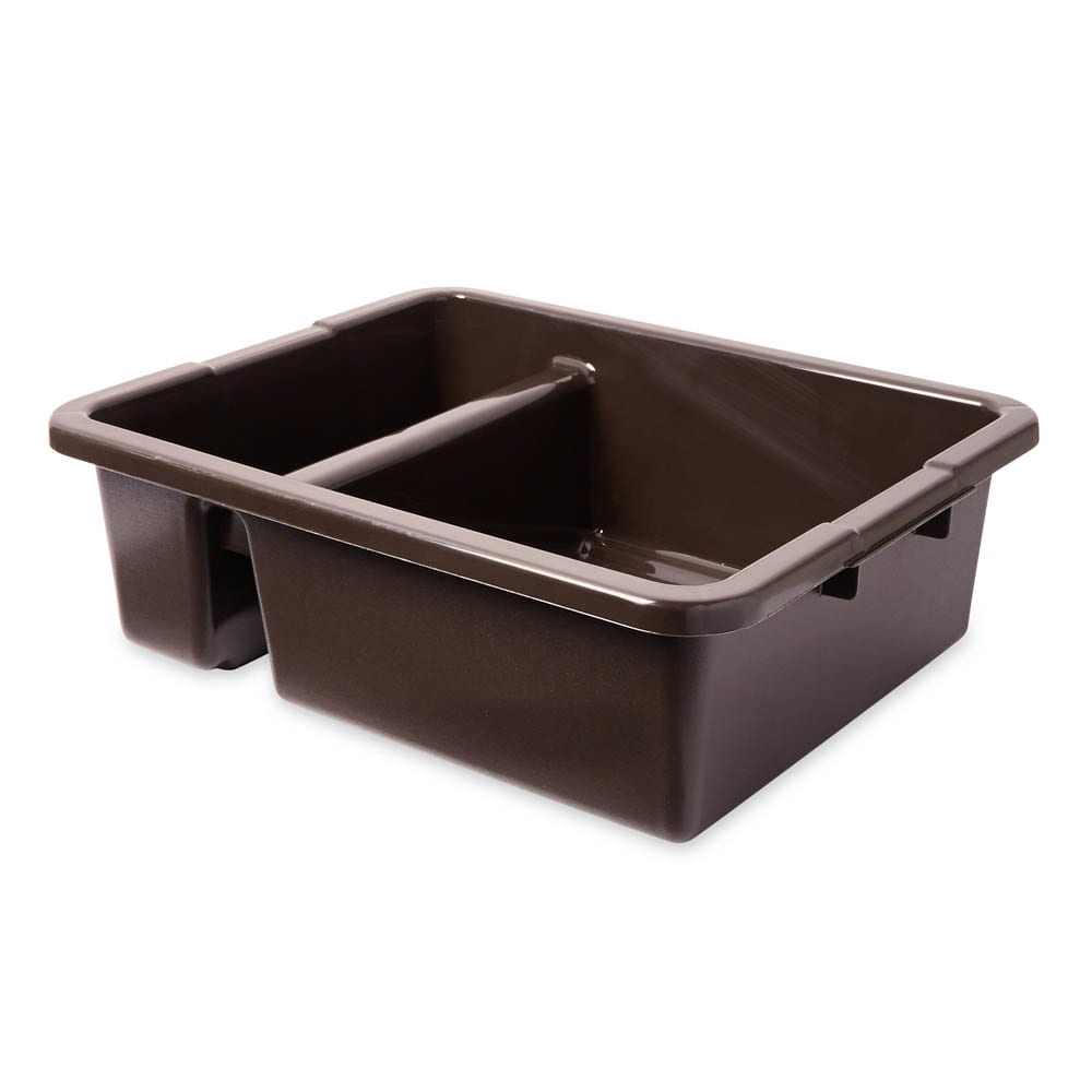 Rubbermaid FG335000BRN Bus Box w/ (2) Compartments - 21 1/2" x 17" x 7", Brown