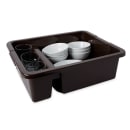 Rubbermaid FG335000BRN Bus Box w/ (2) Compartments - 21 1/2" x 17" x 7", Brown thumbnail 2