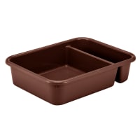 Rubbermaid FG335000BRN Bus Box w/ (2) Compartments - 21 1/2" x 17" x 7", Brown thumbnail 4