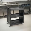 Rubbermaid FG342100BLA 33 5/8"L Polymer Bus Cart w/ (3) Levels, Shelves, Black thumbnail 2