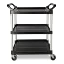 Rubbermaid FG342488BLA 3 Level Polymer Utility Cart w/ 200 lb Capacity, Raised Ledges thumbnail 2