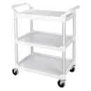 Rubbermaid FG342488OWHT 3 Level Polymer Utility Cart w/ 200 lb Capacity, Raised Ledges thumbnail 3