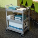 Rubbermaid FG342488PLAT 3 Level Polymer Utility Cart w/ 200 lb Capacity, Raised Ledges thumbnail 4