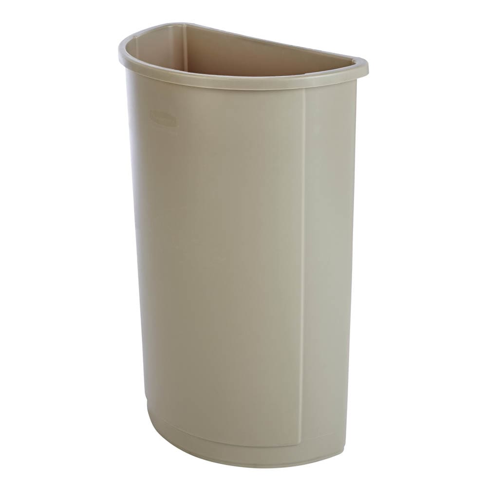 Rubbermaid FG352000BEIG 21 gallon Commercial Trash Can - Plastic, Half Round