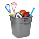 Rubbermaid FG352600GRAY 28 gallon Brute Trash Can - Plastic, Square, Built-in Handles thumbnail 4