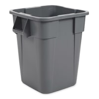 Rubbermaid FG352600GRAY 28 gallon Brute Trash Can - Plastic, Square, Built-in Handles thumbnail 5