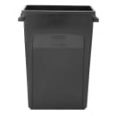 Rubbermaid FG354060BLA 23 gal Rectangle Slim Trash Can, 22"L x 11"W x 30"H, Black thumbnail 3