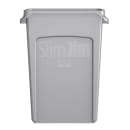 Rubbermaid FG354060GRAY 23 gal Rectangle Slim Trash Can, 22"L x 11"W x 30"H, Gray thumbnail 3
