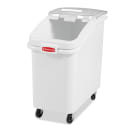 Rubbermaid FG360288WHT ProSave® Ingredient Mobile Bin - 30.81 Gallon Capacity, Clear Lid/White Base thumbnail 2