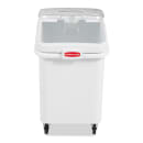 Rubbermaid FG360388WHT ProSave® Ingredient Mobile Bin - 37.62 Gallon Capacity, Clear Lid/White Base thumbnail 2