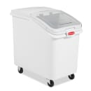 Rubbermaid FG360388WHT ProSave® Ingredient Mobile Bin - 37.62 Gallon Capacity, Clear Lid/White Base thumbnail 3