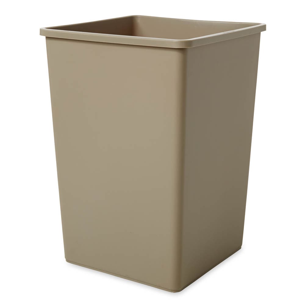 Rubbermaid FG395800BEIG 35 gallon Commercial Trash Can - Plastic, Square