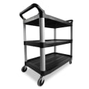 Rubbermaid FG409100BLA 3 Level Polymer Utility Cart w/ 300 lb Capacity, Raised Ledges thumbnail 2