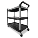 Rubbermaid FG409100BLA 3 Level Polymer Utility Cart w/ 300 lb Capacity, Raised Ledges thumbnail 3
