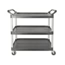 Rubbermaid FG409100GRAY 3 Level Polymer Utility Cart w/ 300 lb Capacity, Raised Ledges thumbnail 2