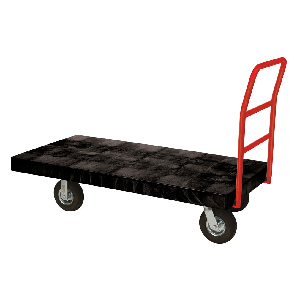 Rubbermaid FG443610BLA 1000 lb Platform Truck w/ Tie Downs, 48"L x 24"W