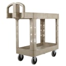 Rubbermaid FG450088BEIG 2 Level Polymer Utility Cart w/ 500 lb Capacity, Raised Ledges thumbnail 3