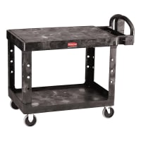 Rubbermaid FG450088BLA 2 Level Polymer Utility Cart w/ 500 lb Capacity, Raised Ledges thumbnail 8