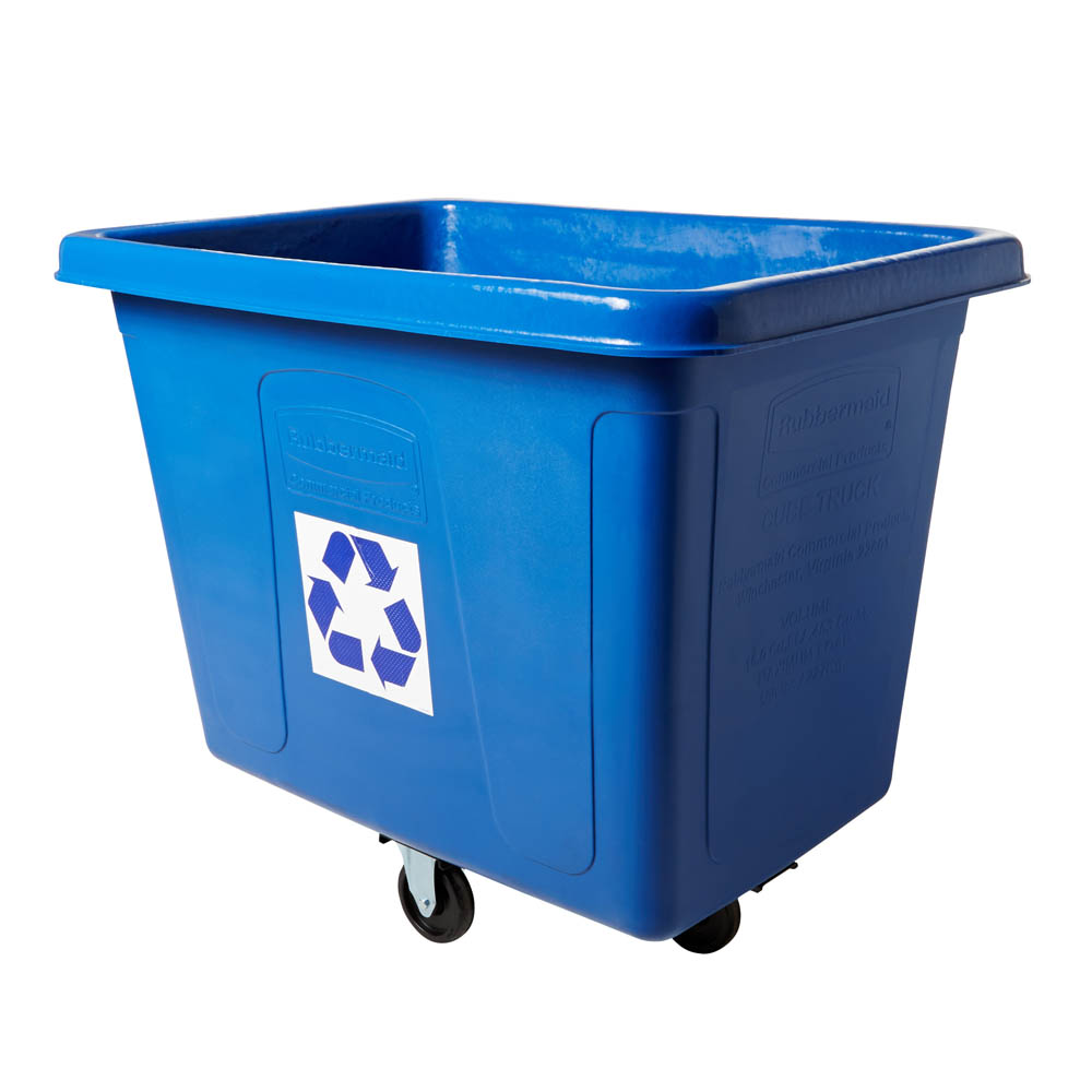Rubbermaid FG461673BLUE 103 1/5 gal Multiple Material Recycle Bin - Indoor, Wheels