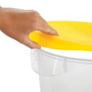 Rubbermaid FG572500YEL 10 3/10" Round Storage Container Lid - Yellow Poly thumbnail 4