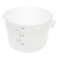 Rubbermaid FG572600WHT 12 qt Round Storage Container - White Poly thumbnail 4