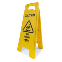 Rubbermaid FG611200YEL 2 Sided Floor Sign - "Caution" Multi-Lingual, Yellow thumbnail 2