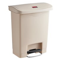 Rubbermaid FG614300BEIG 8 gal Step-On Container - Beige thumbnail 6