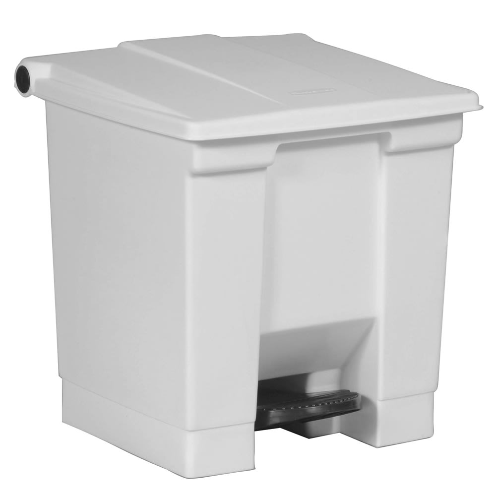 Rubbermaid FG614300WHT 8 gal Step-On Container - White