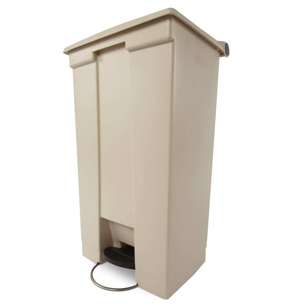 Rubbermaid FG614600BEIG 23 gal Rectangle Plastic Step Trash Can, 19 3/4"L x 16 1/2"W x 32 5/8"H, Beige