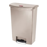 Rubbermaid FG614600BEIG 23 gal Rectangle Plastic Step Trash Can, 19 3/4"L x 16 1/2"W x 32 5/8"H, Beige thumbnail 3