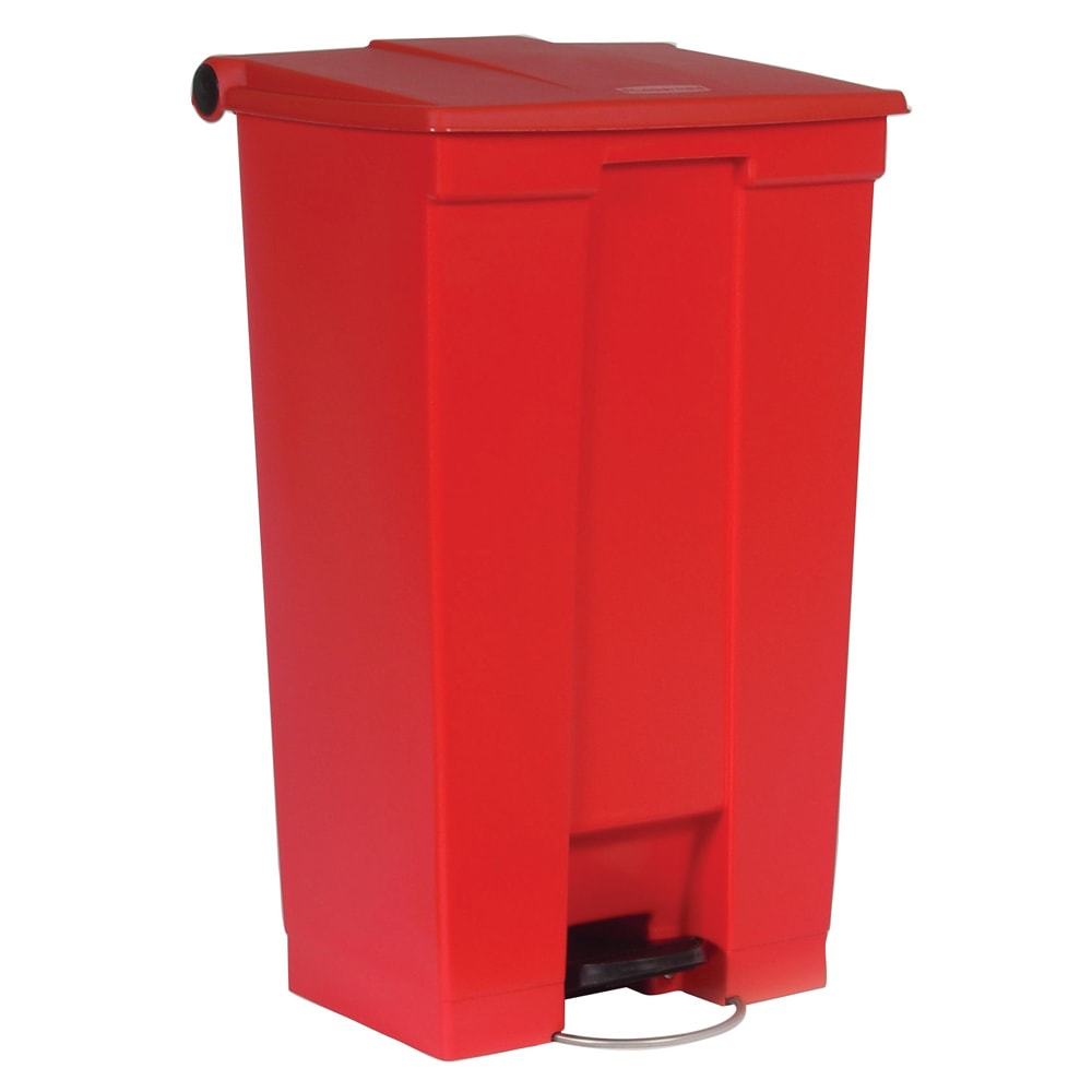 Rubbermaid FG614600RED 23 gal Rectangle Plastic Step Trash Can, 19 3/4"W x 16 1/2"D x 32 5/8"H, Red