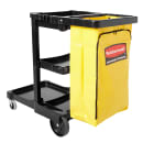 Rubbermaid FG617388BLA Housekeeping Cart w/ 3 shelves, 46"L x 21 3/4"W x 38 3/8"H, Black thumbnail 2