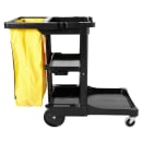 Rubbermaid FG617388BLA Housekeeping Cart w/ 3 shelves, 46"L x 21 3/4"W x 38 3/8"H, Black thumbnail 3