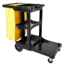 Rubbermaid FG617388BLA Housekeeping Cart w/ 3 shelves, 46"L x 21 3/4"W x 38 3/8"H, Black thumbnail 4