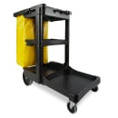 Rubbermaid FG617388BLA Housekeeping Cart w/ 3 shelves, 46"L x 21 3/4"W x 38 3/8"H, Black thumbnail 5