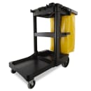 Rubbermaid FG617388BLA Housekeeping Cart w/ 3 shelves, 46"L x 21 3/4"W x 38 3/8"H, Black thumbnail 6