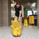 Rubbermaid FG618688YEL 44 qt WaveBrake Mop Bucket Combo - Side Press Wringer, Foot Pedal, Yellow thumbnail 6