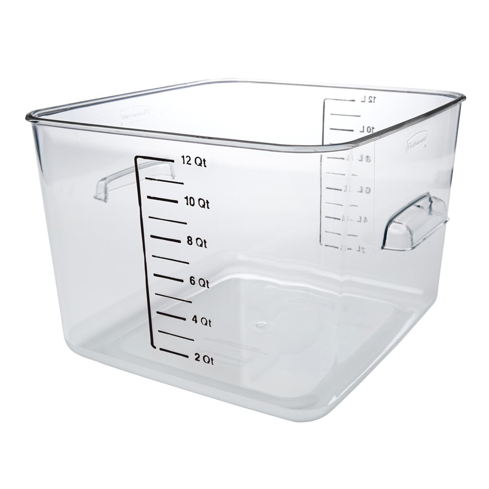 Rubbermaid FG631200 12 qt Space Saving Square Food Storage Container - Clear Poly