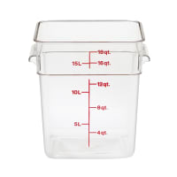 Rubbermaid FG631800 18 qt Space Saving Square Food Storage Container - Clear Poly thumbnail 4