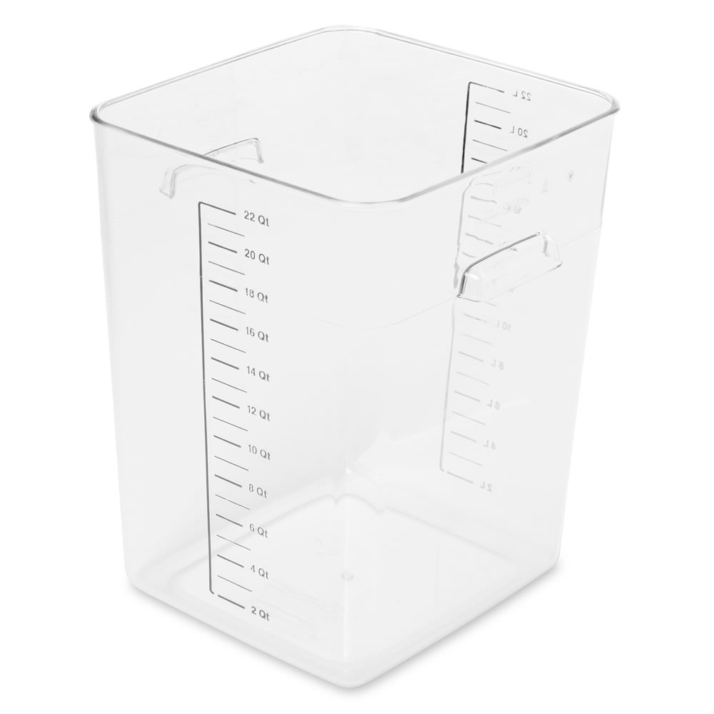 Rubbermaid FG632200 22 qt Space Saving Square Food Storage Container - Clear Poly